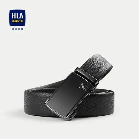 HLA/海澜之家头层牛皮皮带23自动扣商务合金扣头柔软腰带男商品大图