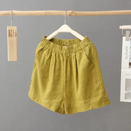 棉麻工装短裤女夏季薄款热裤小个子宽松显瘦a字阔腿休闲亚麻裤子图片