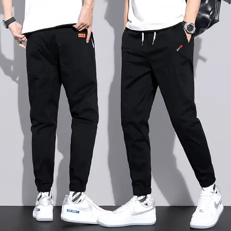 潮牌运动工装裤男士束脚宽松春季春秋款九分休闲裤子男裤夏季薄款商品大图