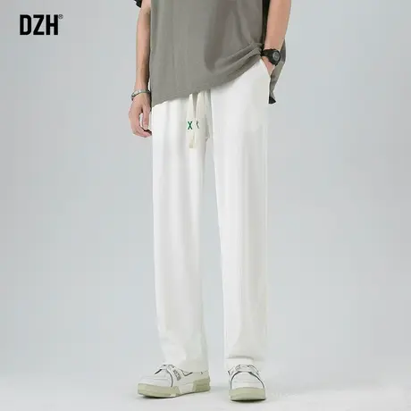 男生白色运动裤男秋季直筒宽松休闲裤子男款美式高街2024新款长裤商品大图