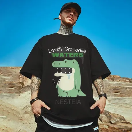 夏季青少年学院风潮男半袖ins港风情侣装T恤原宿风加肥加大码短袖图片