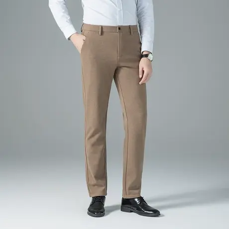 男士商务休闲加厚磨毛西装裤中青年上班通勤直筒羊毛休闲裤长裤子图片