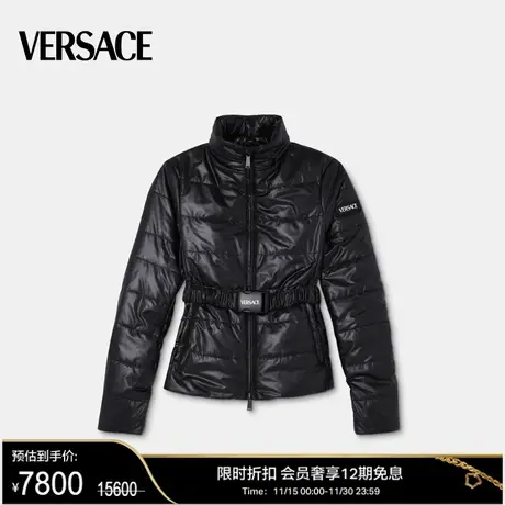 【甄选折扣】VERSACE/范思哲  女士Logo夹克搭扣腰带连帽外套图片