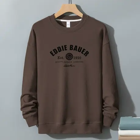 350g重磅卫衣男2024新款无帽上衣服长袖t恤秋冬打底衫圆领上衣服图片