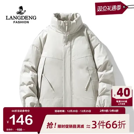 浪登男士立领棉服外套2023冬季宽松保暖防风防水百搭棉袄面包服男商品大图