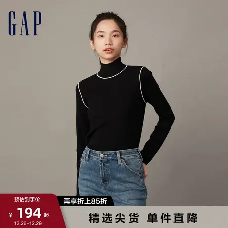 Gap女装冬季新款时尚宽松廓形半高领针织衫保暖休闲毛衣836246商品大图