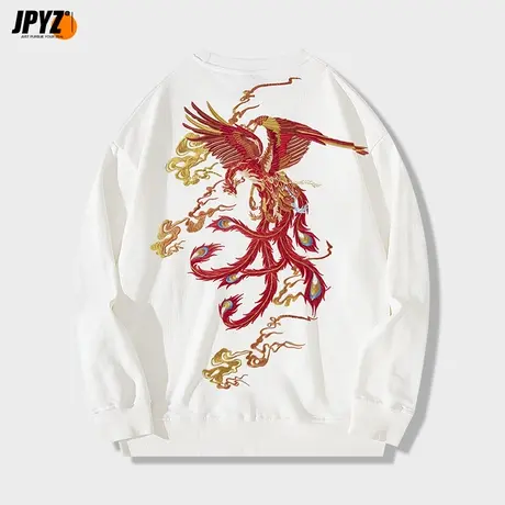 卫衣男2023圆领秋冬季新款潮牌套头长袖刺绣纯棉青年宽松秋装潮流商品大图