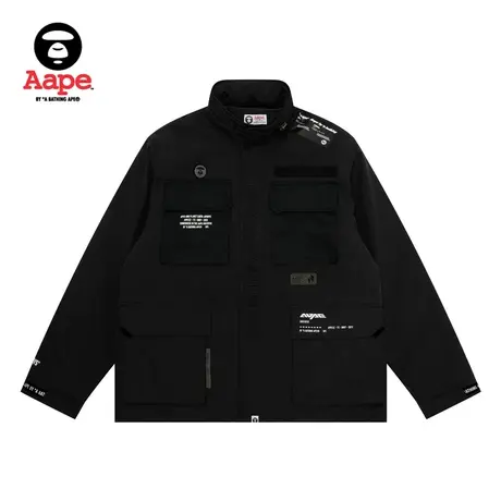 Aape旗舰店男装秋冬字母印花工装口袋加厚夹克外套7467XXH商品大图
