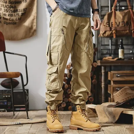 Modi Nick/摩帝尼克男士工装裤潮流百搭纯色宽松直筒工装裤多口袋商品大图