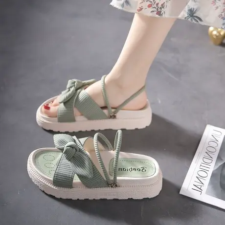 时装凉鞋女仙女风2023年新款夏季平底罗马配裙子两穿凉拖鞋ins潮商品大图