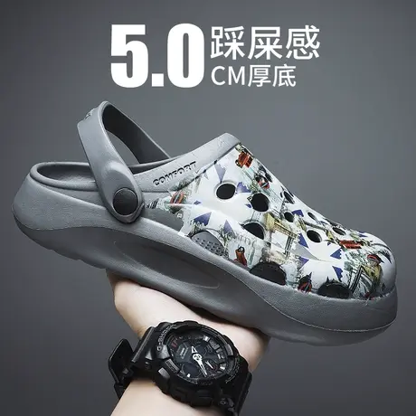 雨鞋男款夏季雨凉鞋水鞋防滑厨房套鞋劳保胶鞋涉水鞋青少年防水鞋商品大图