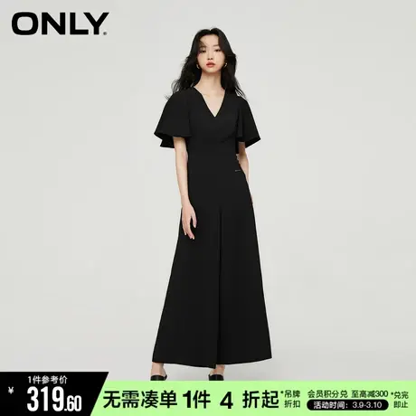 ONLY冬季通勤风V领宽松阔腿连体休闲裤女|123344007商品大图