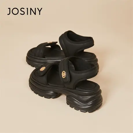 Josiny/卓诗尼运动凉鞋女2024年新款春季女鞋平底鞋子休闲沙滩鞋商品大图