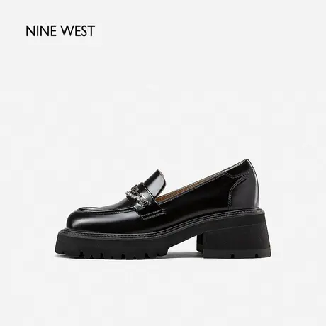【直播专属】Nine West/玖熙真皮厚底乐福鞋经典英伦风时尚小皮鞋图片