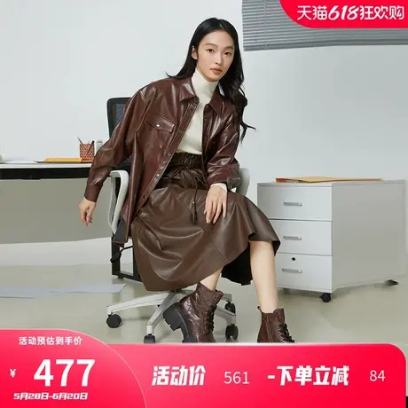 康奈真皮马丁靴头层牛皮2024冬季新品百搭舒适保暖女棉靴厚底短靴图片