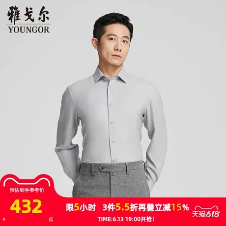 【商场同款】雅戈尔男士长袖衬衫春秋新款官方商务休闲长袖衬衫男商品大图