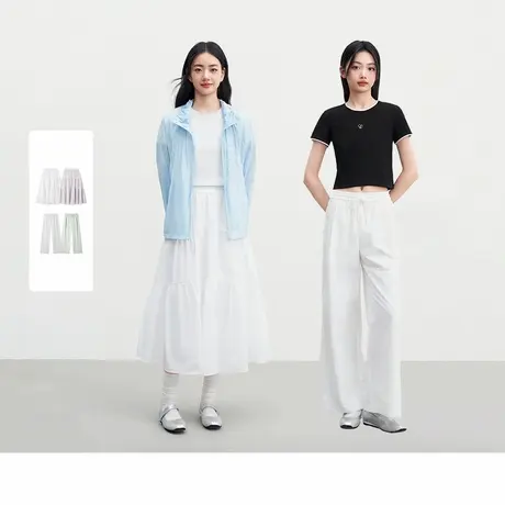 乐町松紧腰半身裙/休闲裤图片