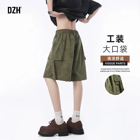 男生大口袋美式迷彩工装裤短裤男款夏季新款宽松五分裤休闲中裤男商品大图