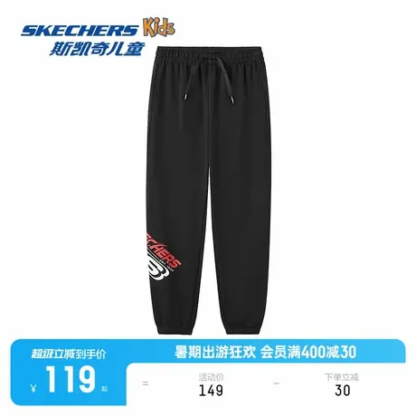 Skechers斯凯奇儿童针织长裤男女同款柔软舒适基础百搭休闲长裤商品大图