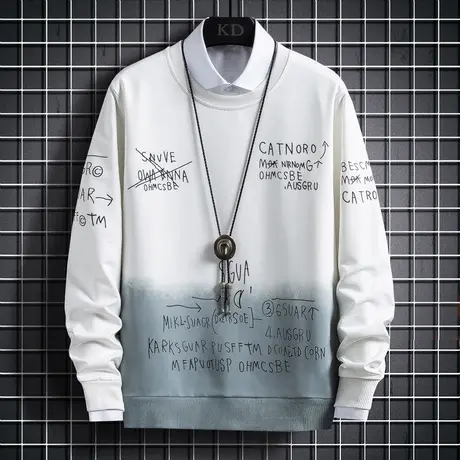 卫衣男秋季长袖宽松百搭潮流帅气ins港风秋装无帽学生上衣服外套商品大图