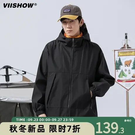 VIISHOW美式复古冲锋夹克外套男女山系登山服宽松机能潮牌春秋夹图片