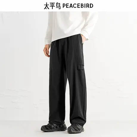 太平鸟男装休闲裤25秋季直筒宽松工装长裤户外登山伞裤运动图片