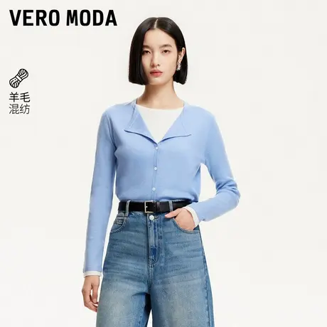 【来了就好】Vero Moda针织衫25夏新款圆领单排扣假两件325213002商品大图