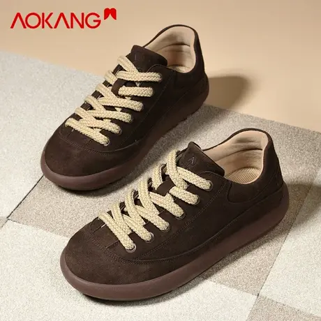 奥康男鞋2026新款冬季绒面休闲百搭板鞋男士软底一脚蹬勃肯运动鞋图片