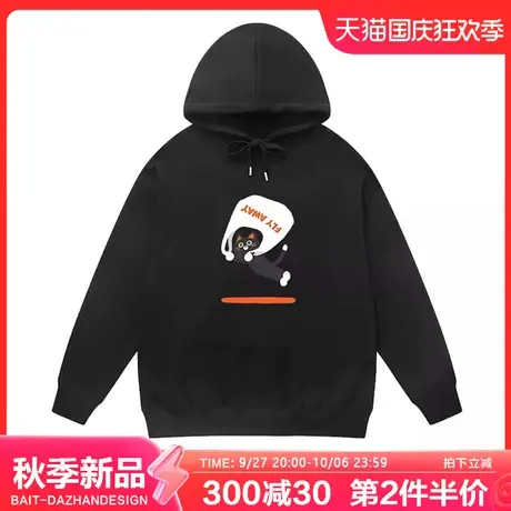 原创卡通猫咪印花连帽卫衣男女2023新款设计感小众学生宽松上衣商品大图