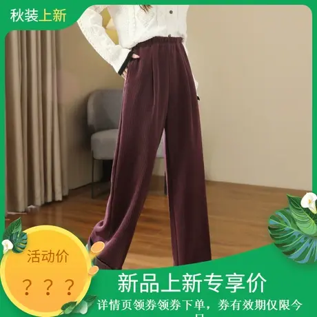 时尚气质加厚宽松休闲裤女士2023年冬季新款显瘦通勤百搭长裤商品大图