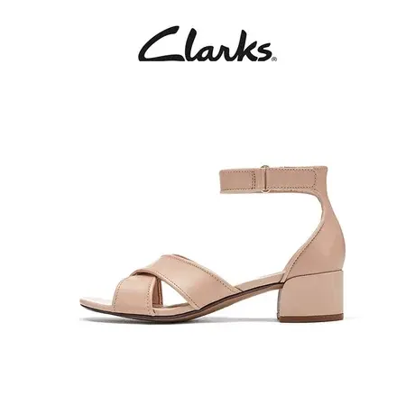 Clarks其乐女士卡罗莉系列交叉绑带魔术贴方跟凉鞋典雅舒适女鞋商品大图