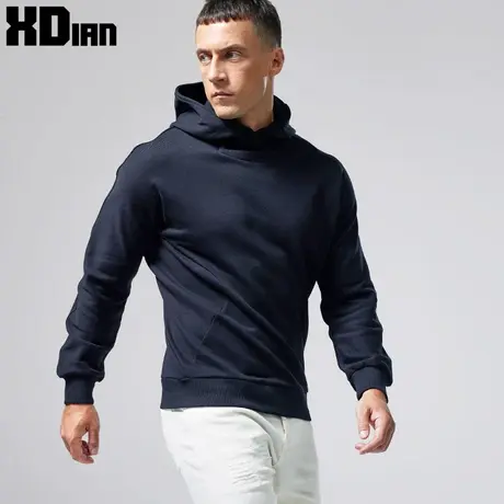 高领连帽卫衣男士纯棉宽松运动2023新款带帽衫套头上衣外套秋冬款商品大图