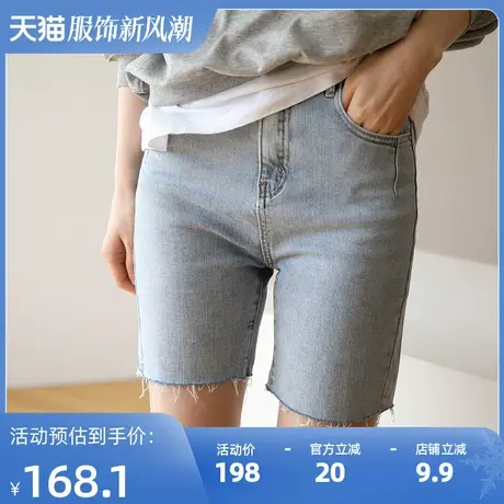 牛仔裤女新款夏季直筒宽松短裤潮ins小个子高腰显瘦老爹裤图片