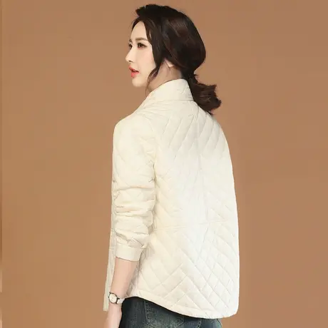 韩潮袭人法式polo领轻薄棉衣棉服女2023冬季新款棉袄黑色短外套图片