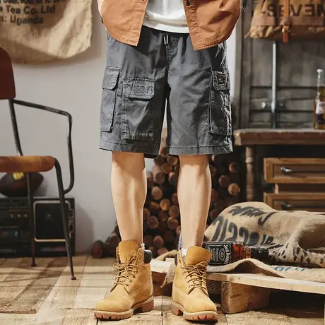 Modi Nick/摩帝尼克短裤休闲工装裤宽松日系多口袋直筒百搭男裤子商品大图