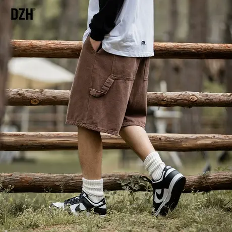 男士工装牛仔短裤男美式复古潮牌休闲五分裤夏季薄款裤子2023新款商品大图