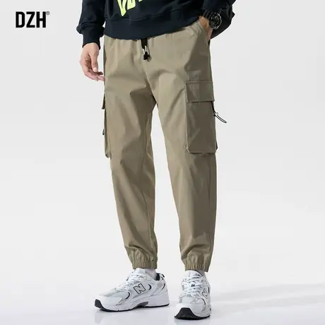 男士机能卡其色工装裤男潮牌束脚日系cityboy裤子ins高街潮休闲裤图片