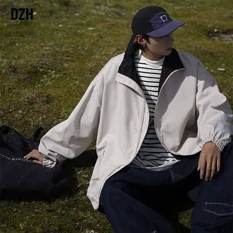 男生工装机能风外套男秋季高级感翻领夹克日系冲锋衣男装2023新款商品大图