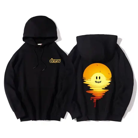 秀洛Drew笑脸连帽卫衣贾斯汀比伯男女潮牌秋笑脸落日衣服外套商品大图