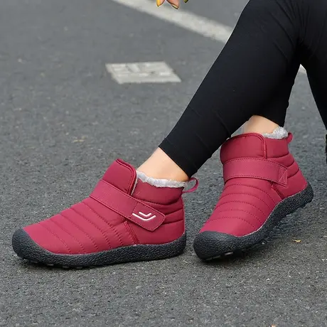 老北京布鞋女冬季大码棉鞋加绒棉靴防寒保暖带绒妈妈鞋中老年短靴图片