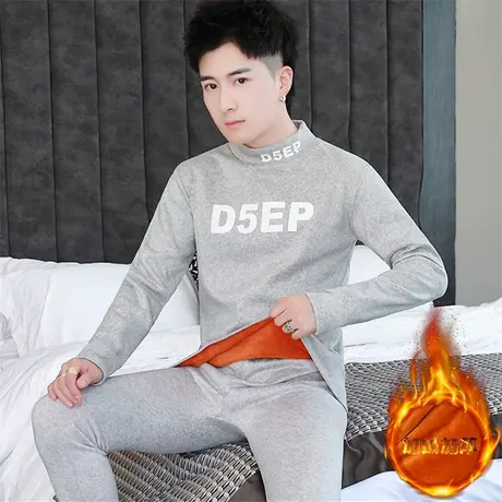 保暖内衣男套装秋冬季加厚加绒青年高领秋衣秋裤男打底衫可外穿潮图片