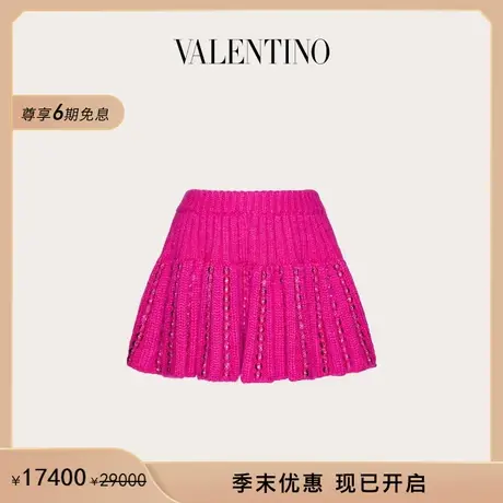 【季末优惠】华伦天奴VALENTINO女士马海毛和羊毛刺绣迷你裙图片