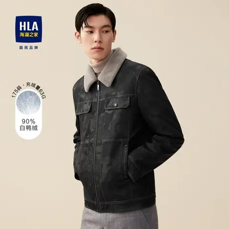 【年末收官】HLA/海澜之家2023PU皮羽绒服可拆卸内胆保暖羽绒外套图片