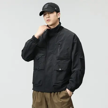 时尚潮流男士外套秋冬款夹克外套男户外工装防风百搭外套潮流夹克商品大图