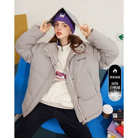 a02加绒加厚保暖休闲面包服秋冬款宽松立领气质女式羽绒服商品大图