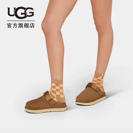 UGG春季女士舒适休闲时尚平底魔术贴一脚蹬单鞋包头凉鞋 1138252商品大图