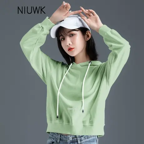 早春卫衣女款2024新款爆款连帽外套女士短款休闲今年流行春秋上衣图片