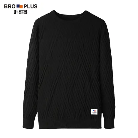胖哥哥大码男毛衣冬季宽松肥佬男士圆领加肥加大胖子外穿针织衫男图片