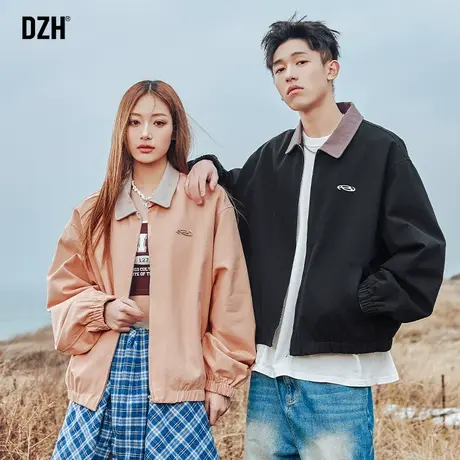 情侣初春外套男2024新款男士休闲上衣茄克衣服美式翻领底特律夹克商品大图