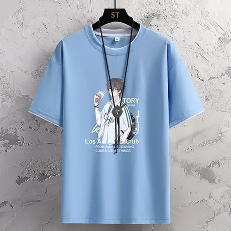 青少年夏季短袖t恤13男孩12-15岁初中学生14大童纯棉半袖上衣16潮商品大图